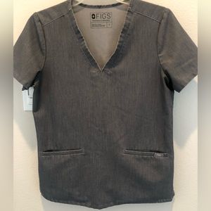 Figs Scrubs Top Casma Graphite Size Small
